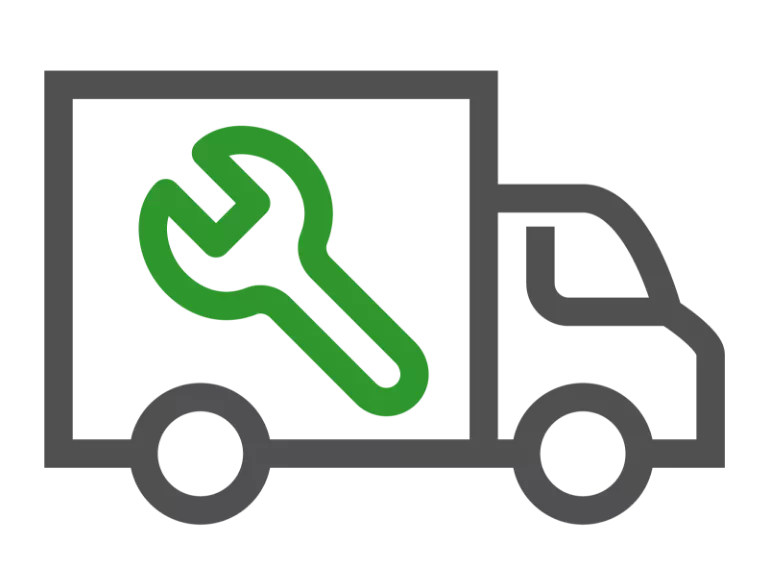 ikona mobilny mechanik ciężarówka z kluczem